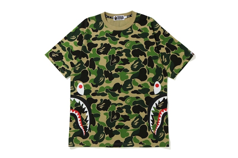 BAPE ABC Camo Side Shark Tee Green