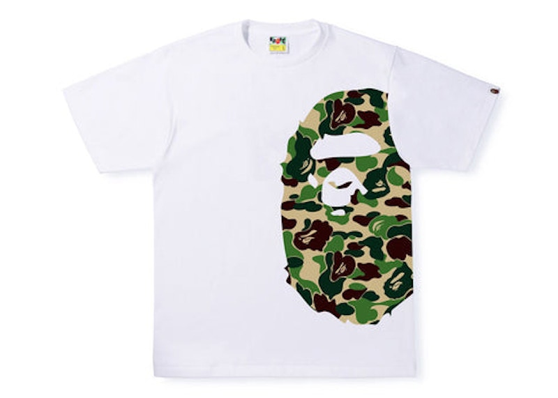 BAPE ABC Camo Side Big Ape Head Tee White Green
