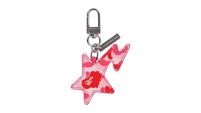 BAPE ABC Camo Sta Keychain Pink