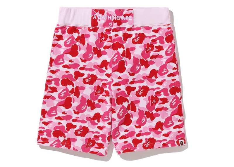 BAPE ABC Camo Sweat Shorts Pink