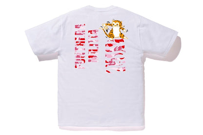 BAPE ABC Camo Tiger Tee White/Pink