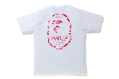 BAPE ABC Camo WGM Ape Head Tee White/Pink
