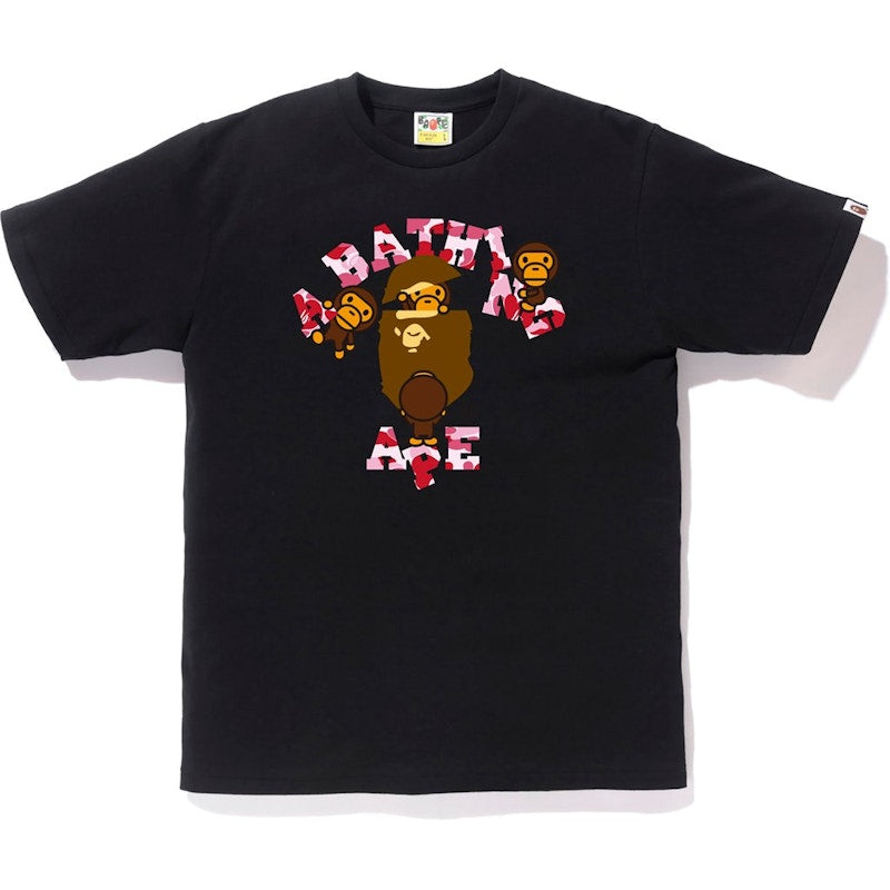 BAPE ABC College Milo Tee Black/Pink