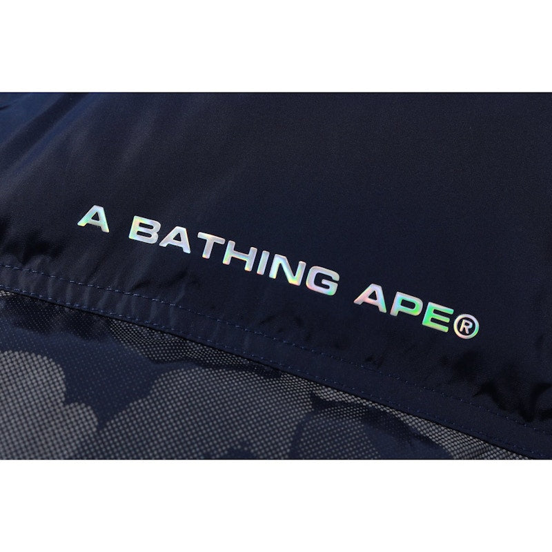 BAPE ABC Dot Reflective Camo Down Jacket Navy