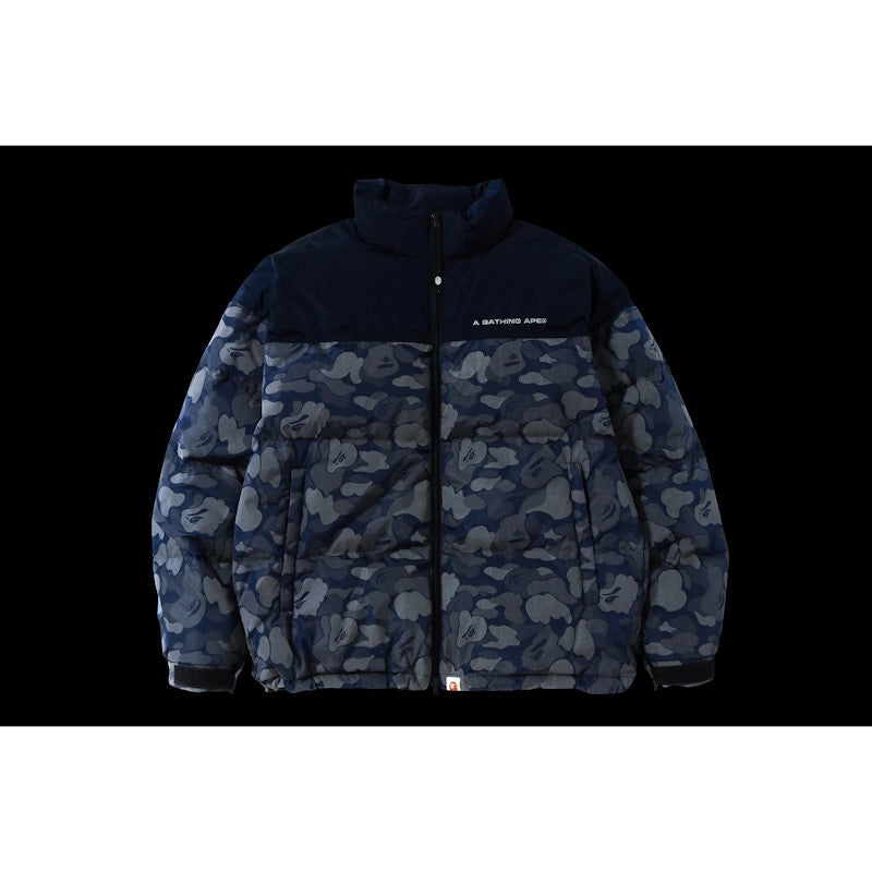 BAPE ABC Dot Reflective Camo Down Jacket Navy