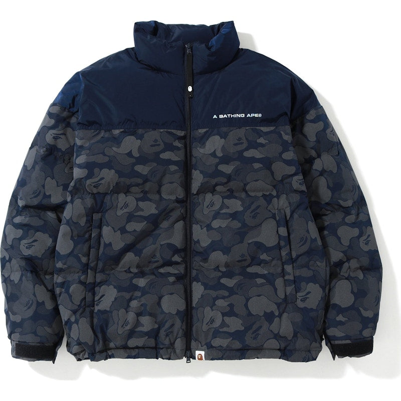 BAPE ABC Dot Reflective Camo Down Jacket Navy