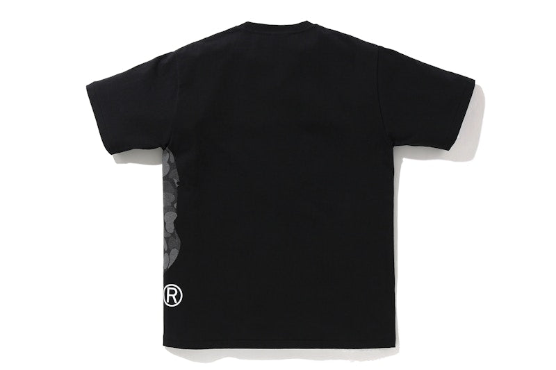 BAPE ABC Dot Reflective Camo Side Ape Head Tee Black