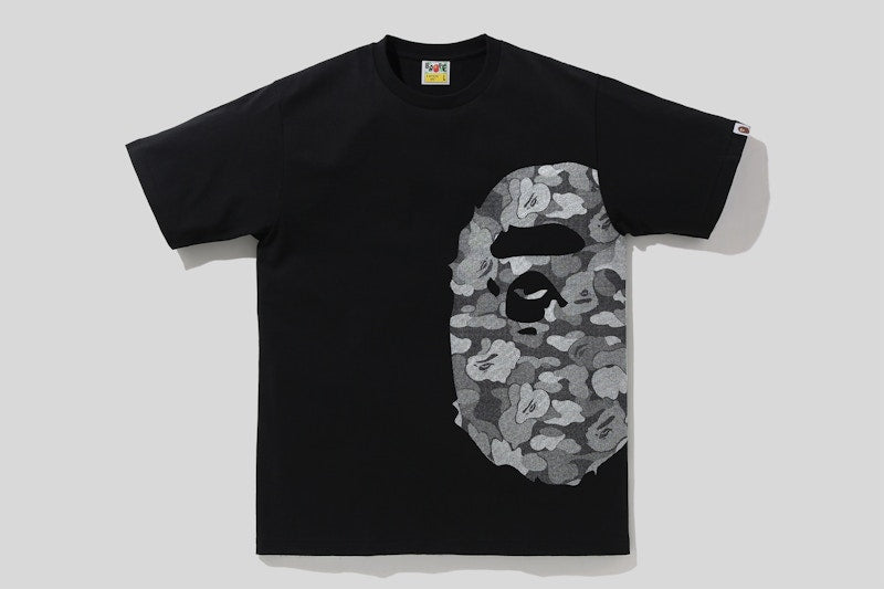 BAPE ABC Dot Reflective Camo Side Ape Head Tee Black