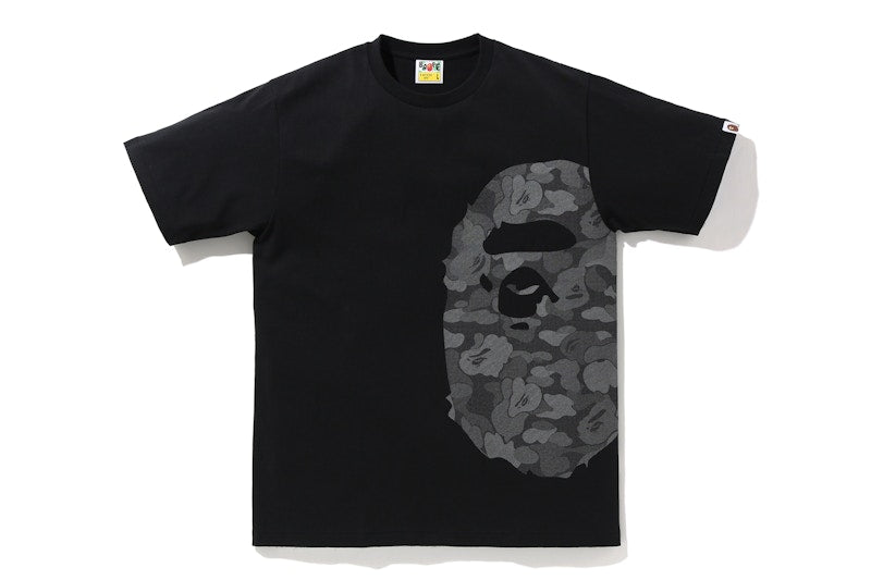 BAPE ABC Dot Reflective Camo Side Ape Head Tee Black