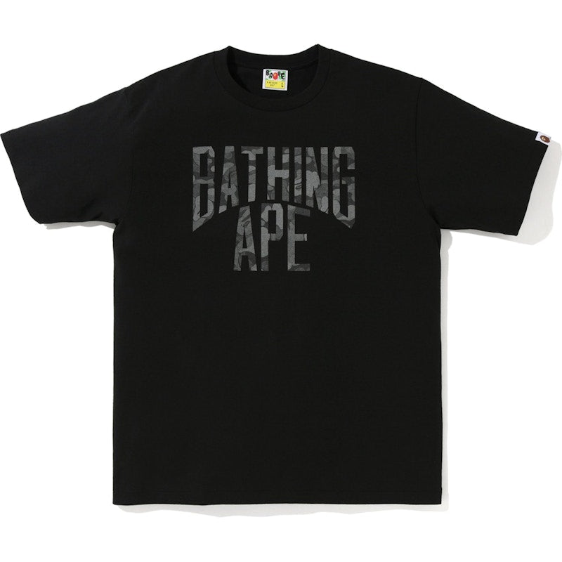 BAPE ABC Dot Reflective NYC Logo Tee Black