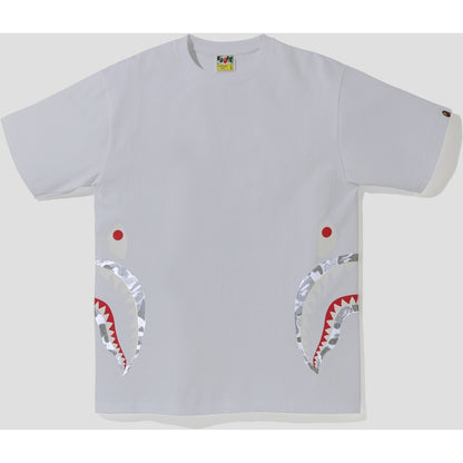 BAPE ABC Dot Reflective Side Shark Tee White