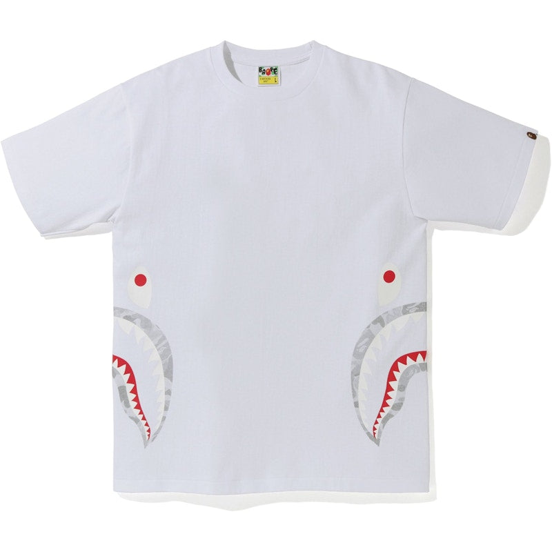 BAPE ABC Dot Reflective Side Shark Tee White