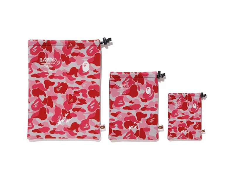 BAPE ABC Gadgets Pouch Set (FW19) Pink Camo