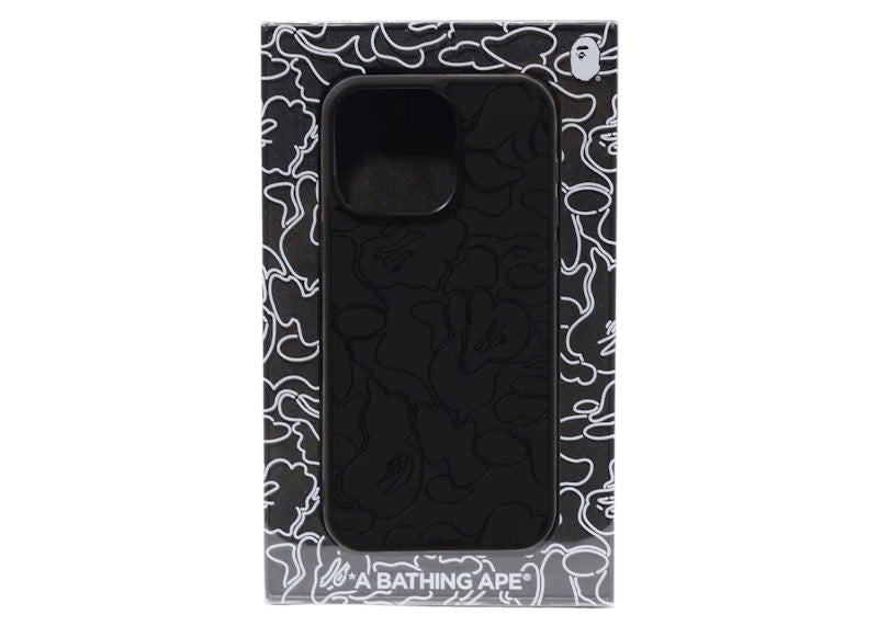 BAPE ABC Line Camo Embossed iPhone 15 Pro Max Case Black