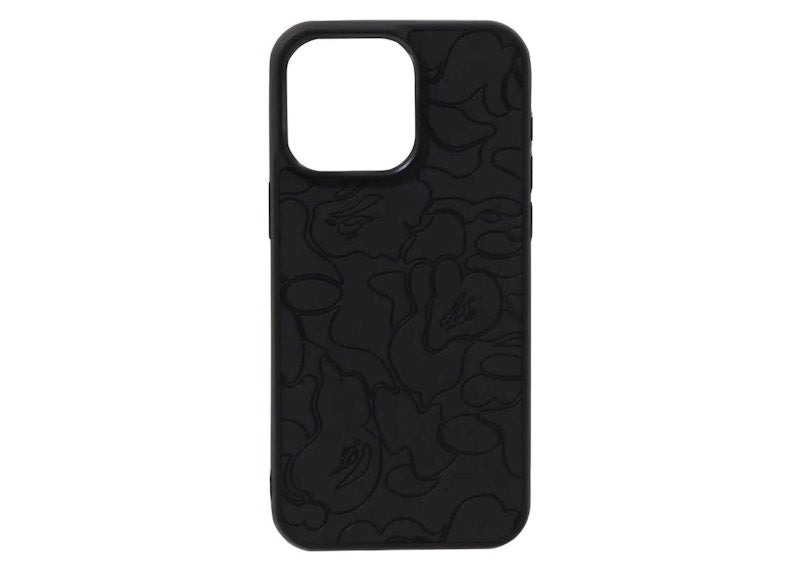 BAPE ABC Line Camo Embossed iPhone 15 Pro Max Case Black