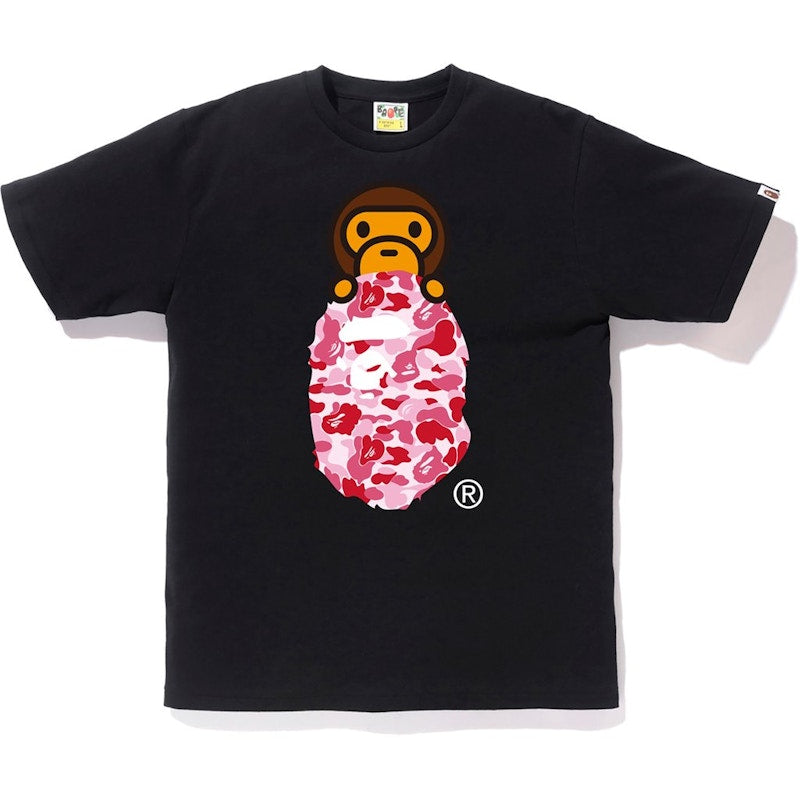 BAPE ABC Milo On Ape Head Tee Black/Pink