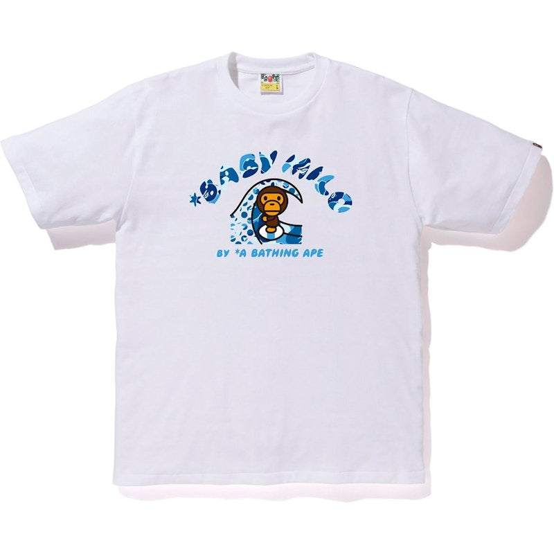 BAPE ABC Milo Surfing Summer Tee White/Blue