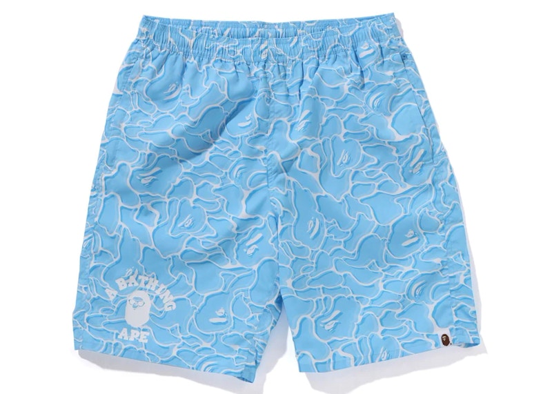 BAPE ABC Sea Surface Camo Beach Shorts Blue