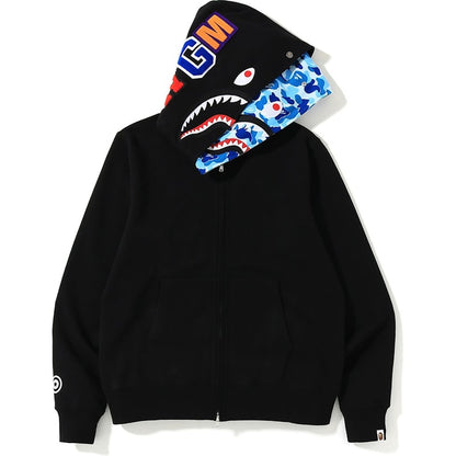BAPE ABC Shark Full Zip Double Hoodie Black/Blue