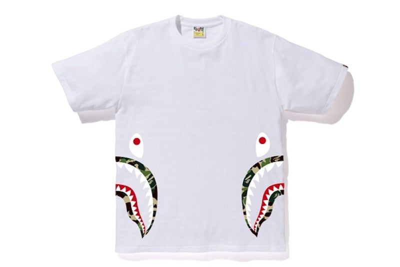BAPE ABC Side Shark Tee White/Green