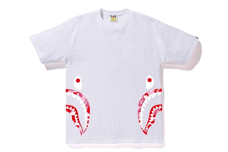 BAPE ABC Side Shark Tee White/Pink