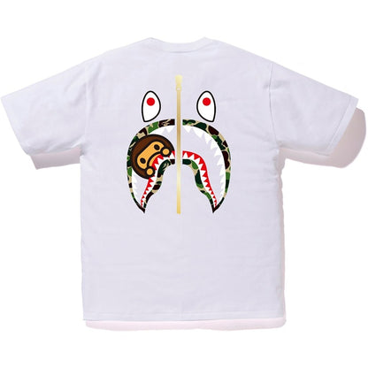 BAPE ABC WGM Milo Gold Zip Shark Tee White/Green