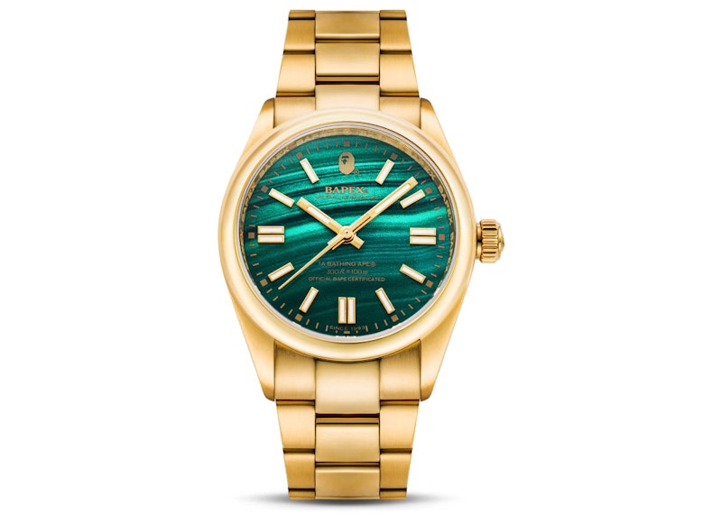 BAPE ABathing Ape Type 7 Bapex Watch Gold Green