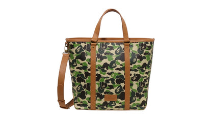 BAPE Abc Camo Pu Ostrich Tote Bag Green