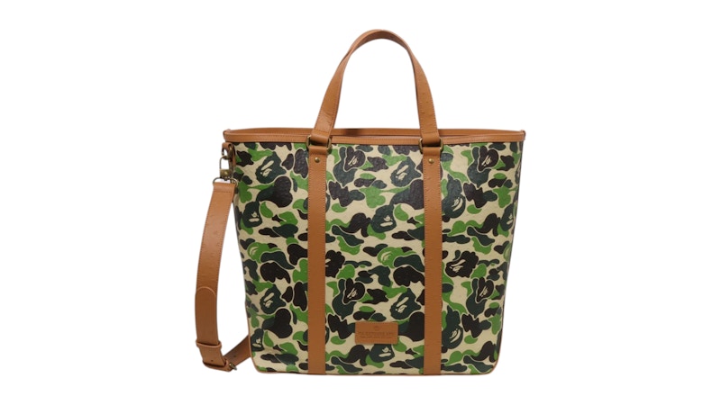 BAPE Abc Camo Pu Ostrich Tote Bag Green