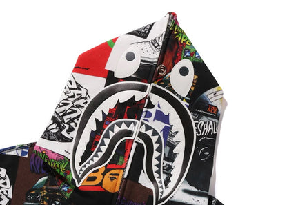 BAPE Album Monogram Shark Hoodie Multicolor