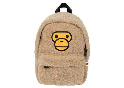 BAPE All Baby Milo Mini Faux Fur Backpack Beige