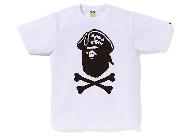 BAPE Ape Crossbone College Tee White