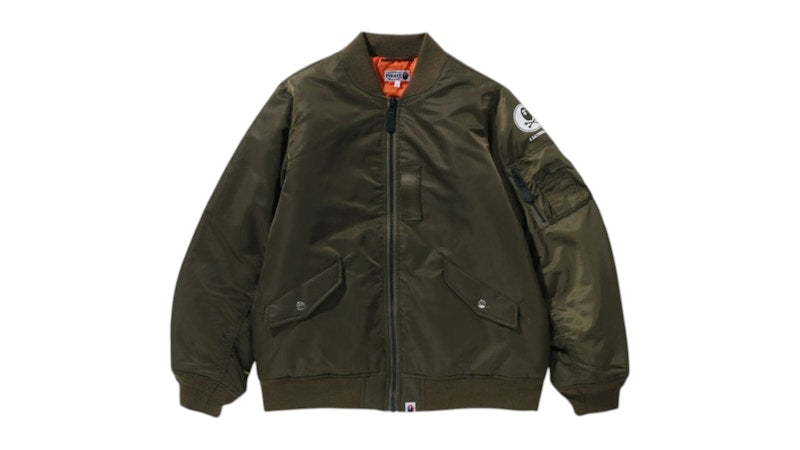BAPE Ape Crossbone MA-1 Jacket Olivedrab