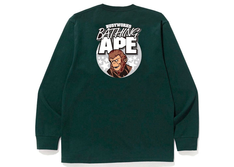 BAPE Ape Graphic L/S Tee Green