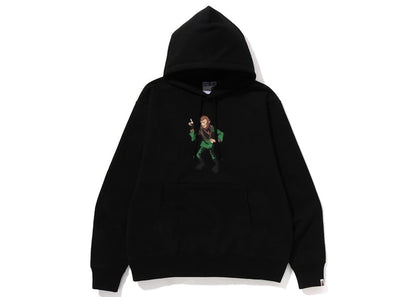 BAPE Ape Graphic Relaxed Fit Pullover Hoodie Black