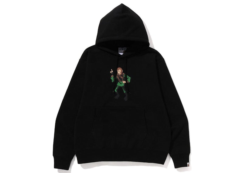 BAPE Ape Graphic Relaxed Fit Pullover Hoodie Black