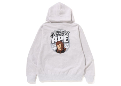 BAPE Ape Graphic Relaxed Fit Pullover Hoodie Grey