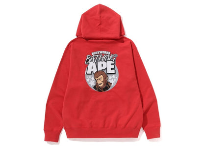 BAPE Ape Graphic Relaxed Fit Pullover Hoodie Red