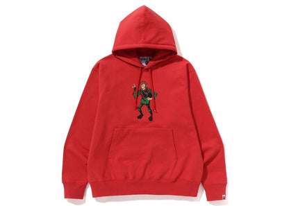 BAPE Ape Graphic Relaxed Fit Pullover Hoodie Red