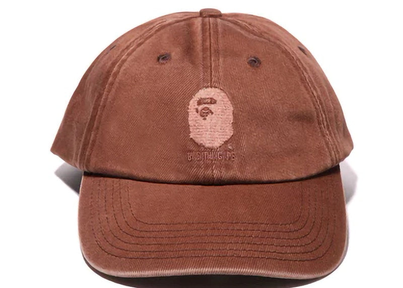 BAPE Ape Head Acid Wash Logo Cap Brown
