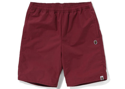 BAPE Ape Head Beach Shorts Burgundy