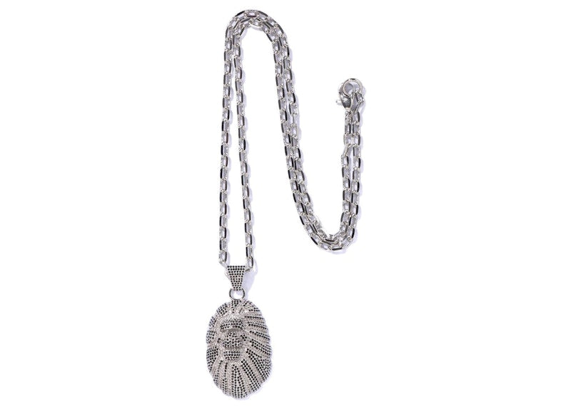 BAPE Ape Head Crystal Stone Necklace (FW22) Silver