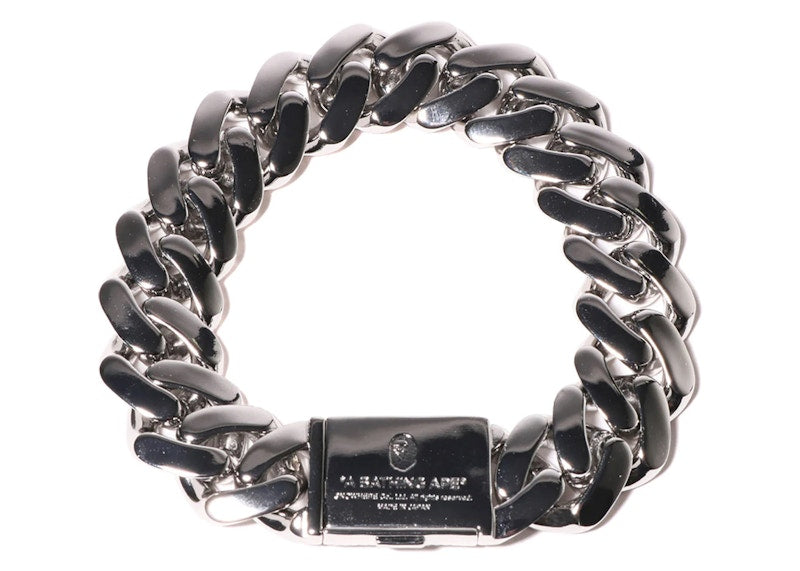 BAPE Ape Head Fat Bracelet Silver