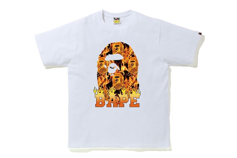 BAPE Ape Head Flame T-shirt White/Orange