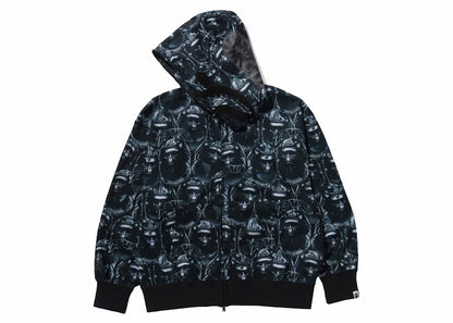 BAPE Ape Head Graffiti Shark Full Zip Hoodie Black