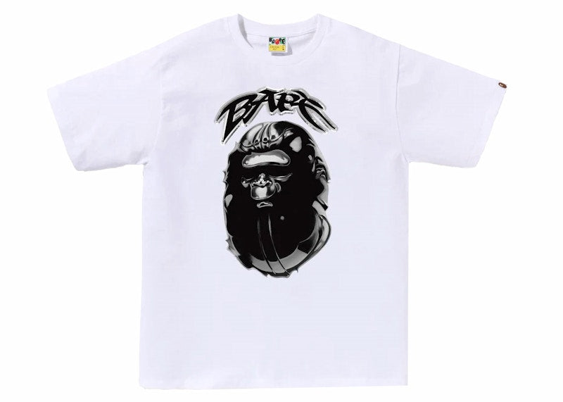 BAPE Ape Head Graffiti Tee White