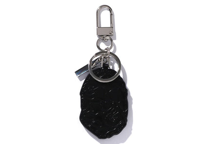 BAPE Ape Head Leather Keychain Black