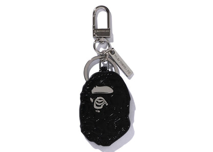 BAPE Ape Head Leather Keychain Black