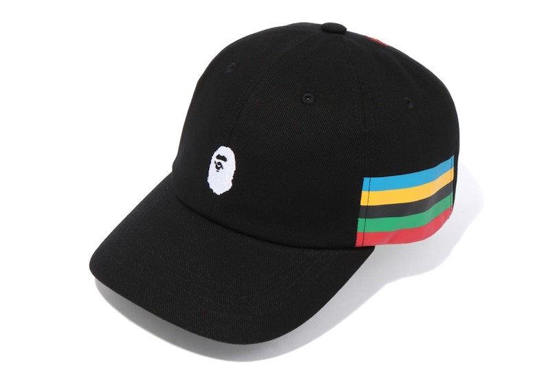 BAPE Ape Head Line Panel Cap Black