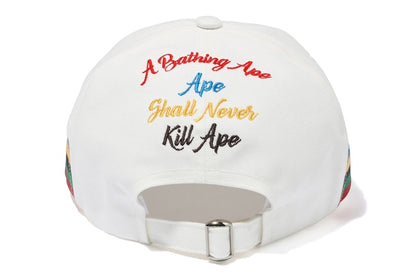 BAPE Ape Head Line Panel Cap White